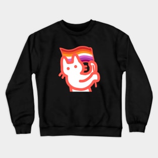 owie waving lesbian pride flag Crewneck Sweatshirt